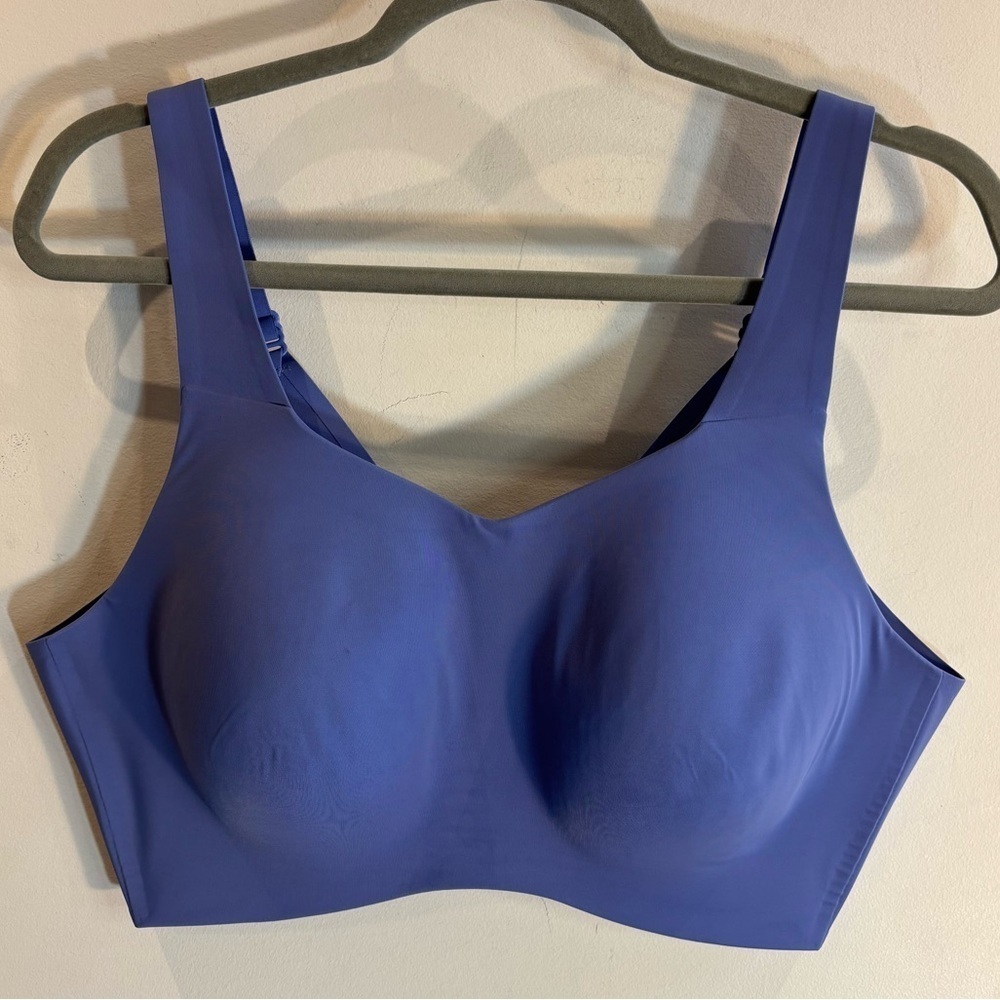 KNIX Sz 8 Seamless Purplish Blue Padded Full Coverage Underwire Free Bra